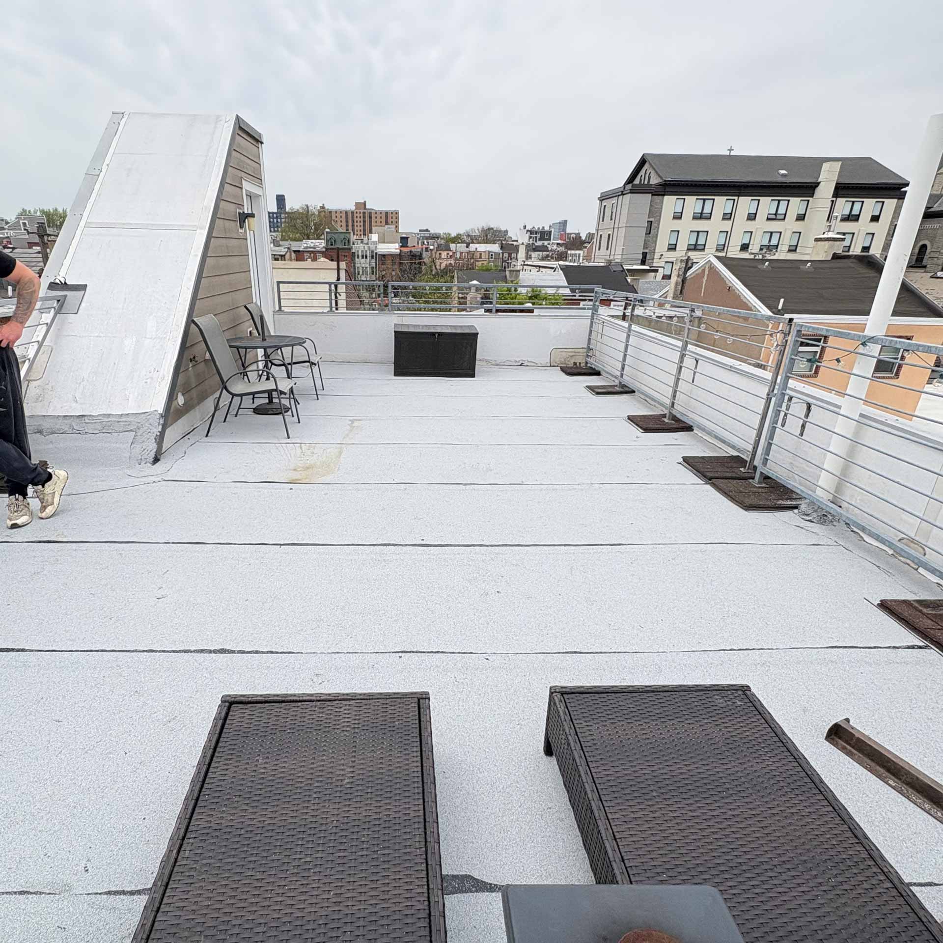 Deck on flat roof